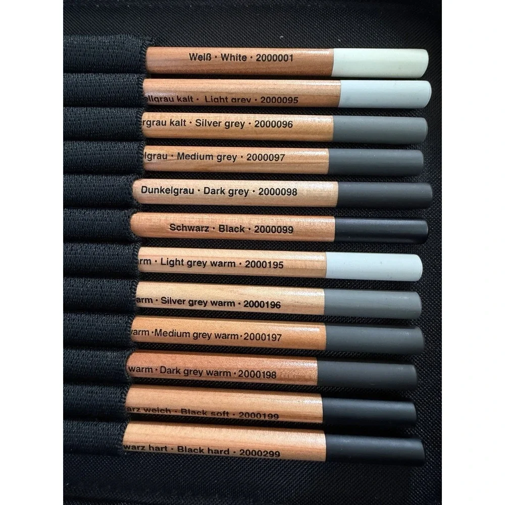 12 Rembrandt Lyra & 12 KOH-I-NOOR Polycolor Grey Line Artist's Coloured Pencils